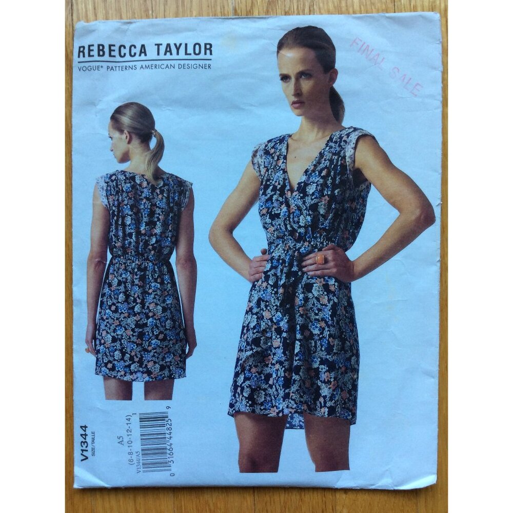 Misses Dress Pattern Rebecca Taylor Vogue American Designer 1344 UNCUT